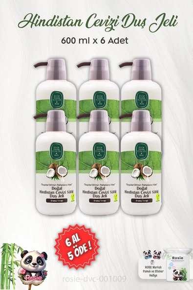 6AL 5 ÖDE Eyüp Sabri Tuncer Doğal Hindistan Cevizi Sütlü Duş Jeli 600 ml ve ROSIE ürün görseli 1