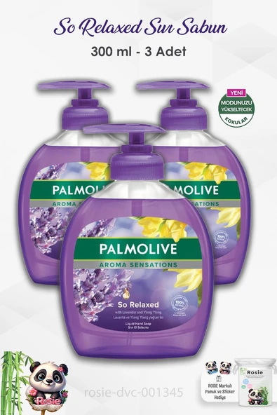 3'lü Set Palmolive Aroma Sensations So Relaxed Sıvı Sabun 300 ml ve ROSIE ürün görseli 1