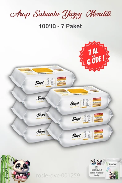 7 AL 6 ÖDE Sleepy Easy Clean Arap Sabunu Katkılı Yüzey Mendili 100' lü ve ROSIE ürün görseli 1