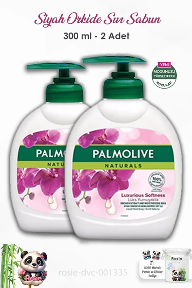 2'li Set Palmolive Naturals Siyah Orkide Lüks Yumuşaklık Sıvı Sabun 300 ml ve ROSIE ürün görseli 1