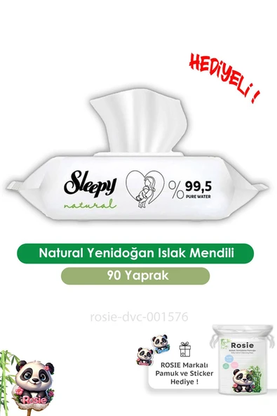Sleepy Natural Yenidoğan Islak Mendili 90 Adet ve ROSIE ürün görseli 1