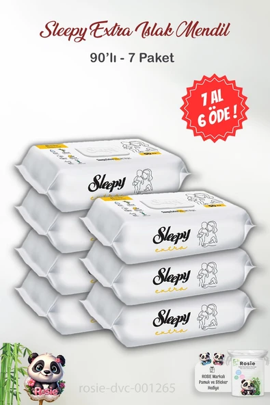 7 AL 6 ÖDE Sleepy Extra 90'lı Islak Bebek Havlusu ve ROSIE ürün görseli 1