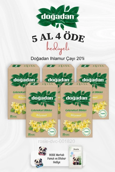 Doğadan Ihlamur Çayı 20'li 5 Al 4 Öde ve Rosie Pamuk ürün görseli 1