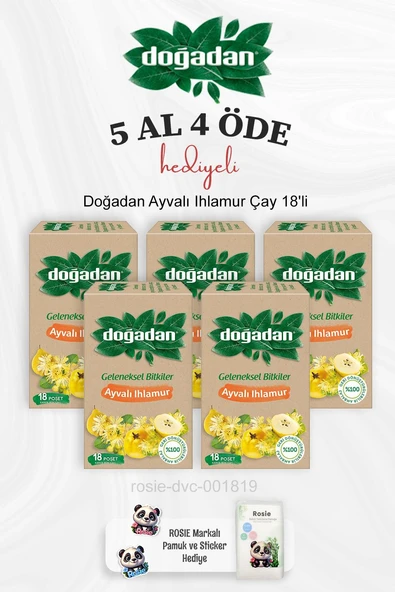 Doğadan Ayvalı Ihlamur Çay 18'li 5 Al 4 Öde ve Rosie Pamuk ürün görseli 1