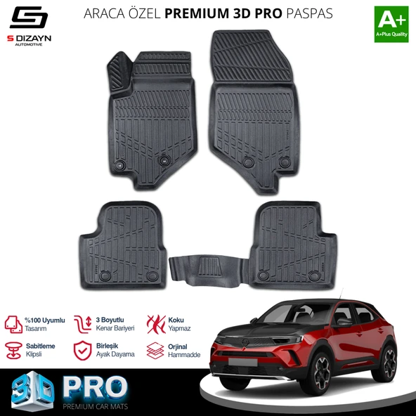 S-Dizayn Opel Mokka 2 3D Pro Havuzlu Paspas 2020 Üzeri A+ Kalite ürün görseli 1