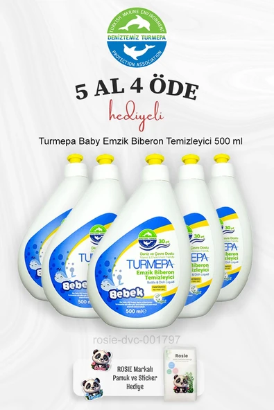 Turmepa Baby Emzik Biberon Temizleyici 500 ml 5 Al 4 Öde ve Rosie Pamuk ürün görseli 1