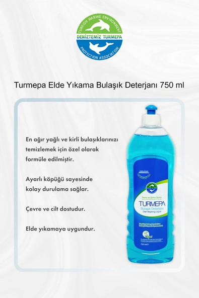 Turmepa Elde Yıkama Bulaşık Deterjanı 750 ml 5 Al 4 Öde ve Rosie Pamuk ürün görseli 1