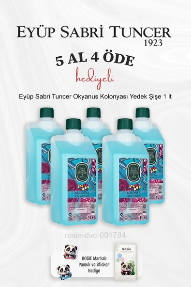 Eyüp Sabri Tuncer Okyanus Kolonyası Yedek Şişe 1 lt 5 Al 4 Öde ve Rosie Pamuk ürün görseli 1