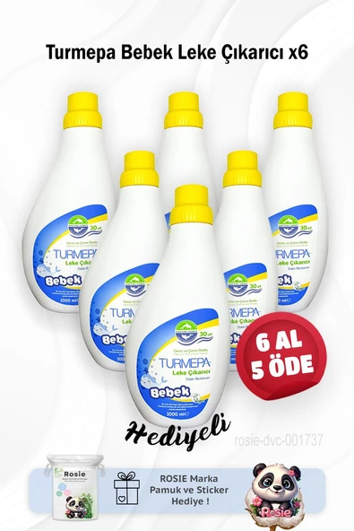 Turmepa Baby Leke Çıkarıcı 1000 ml 6 Al 5 Öde ve Rosie Pamuk ürün görseli 1