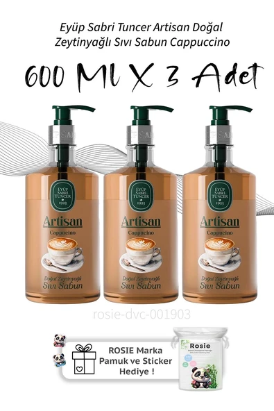Eyüp Sabri Tuncer Artisan Doğal Zeytinyağlı Sıvı Sabun Cappuccino 600 ml X3 ürün görseli 1