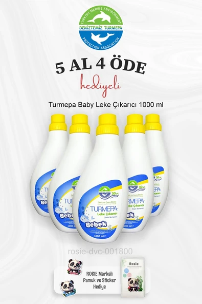 Turmepa Bebek Leke Çıkarıcı 1000 ml 5 Al 4 Öde ve Rosie Pamuk ürün görseli 1