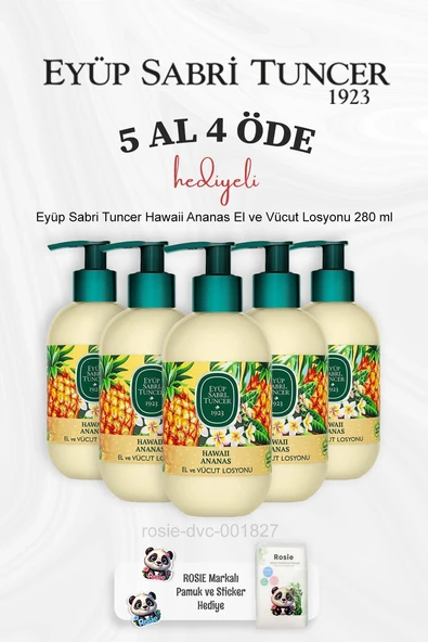 Eyüp Sabri Tuncer Hawaii Ananas El ve Vücut Losyonu 280 ml 5 Al 4 Öde ve Rosie Pamuk ürün görseli 1