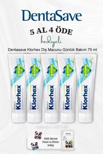 Dentasave Klorhex Diş Macunu Günlük Bakım 75 ml 5 Al 4 Öde ve Rosie Pamuk ürün görseli 1