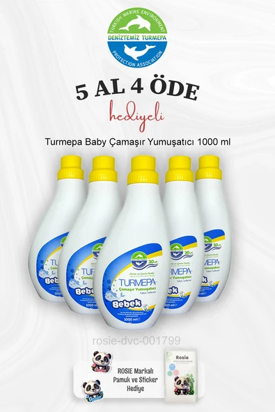 Turmepa Baby Çamaşır Yumuşatıcı 1000 ml 5 Al 4 Öde ve Rosie Pamuk ürün görseli 1