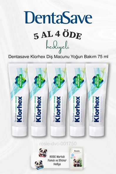 Dentasave Klorhex Diş Macunu Yoğun Bakım 75 ml 5 Al 4 Öde ve Rosie Pamuk ürün görseli 1