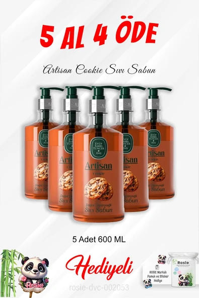 Artisan Cookie Sıvı Sabun 600 ML 5 Al 4 Öde ve Rosie Pamuk ürün görseli 1