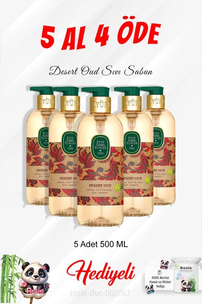 Desert Oud Sıvı Sabun 500 ML 5 Al 4 Öde ve Rosie Pamuk ürün görseli 1