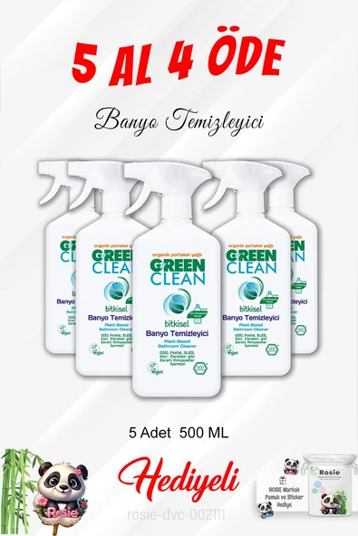 Banyo Temizleyici Gren Clean 5 Al 4 Öde 500 ML ve Rosie Pamuk ürün görseli 1