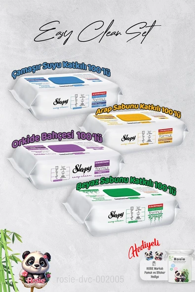 Sleepy  Çamaşır Suyu, Arap sabunu, Beyaz Sabun ve Orkide Yüzey Temizlik Havlusu ve Hediye Rosie ürün görseli 1