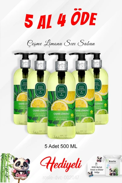 Çeşme Limonu Sıvı Sabun 500 ML 5 Al 4 Öde ve Rosie Pamuk ürün görseli 1