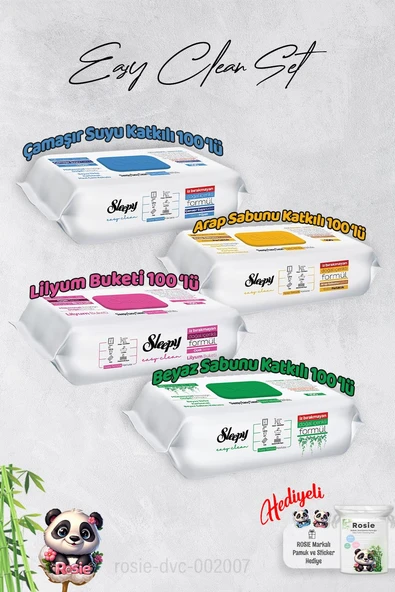 Sleepy  Çamaşır Suyu, Arap sabunu, Beyaz Sabun ve Lilyum Yüzey Temizlik Havlusu ve Hediye Rosie ürün görseli 1