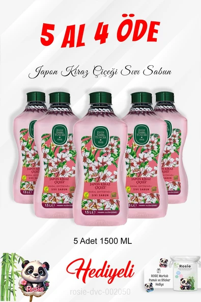 Japon Kiraz Çiçeği Zeytinyağlı 1500 ML 5 Al 4 Öde ve Rosie Pamuk ürün görseli 1