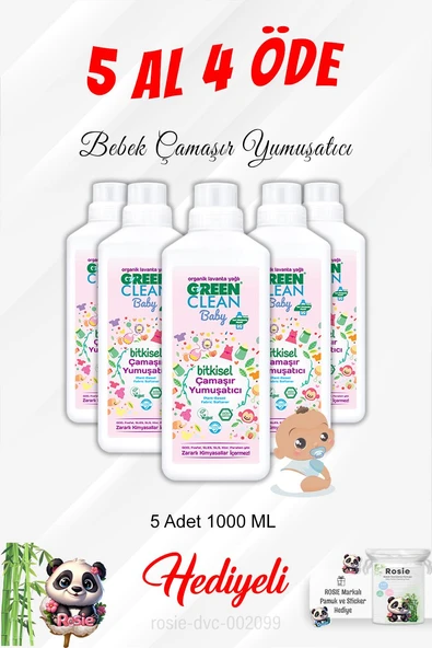 5 Al 4 Öde Bebek Çamaşır Yumuşatıcı 1000 ML ve Rosie Pamuk ürün görseli 1