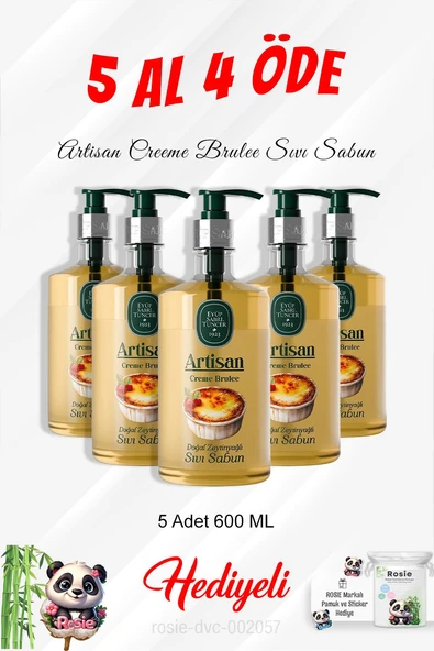 Creme Brulee Artisan Sıvı Sabun 600 ML 5 Al 4 Öde ve Rosie Pamuk ürün görseli 1