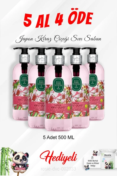 Japon Kiraz Çiçeği Sıvı Sabun 500 ML 5 Al 4 Öde ve Rosie Pamuk ürün görseli 1
