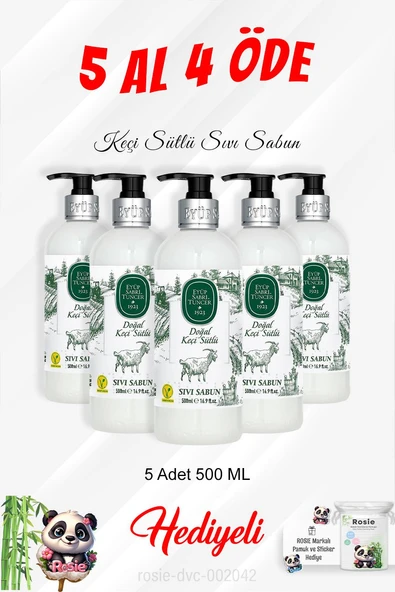 Sıvı Sabun Keçi Sütlü 500 ML 5 Al 4 Öde ve Rosie Pamuk ürün görseli 1