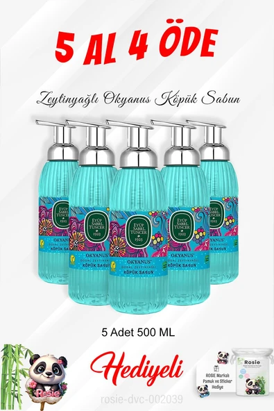 Zeytinyağlı Okyanus Köpük Sabun 500 ML 5 Al 4 Öde ve Rosie Pamuk ürün görseli 1