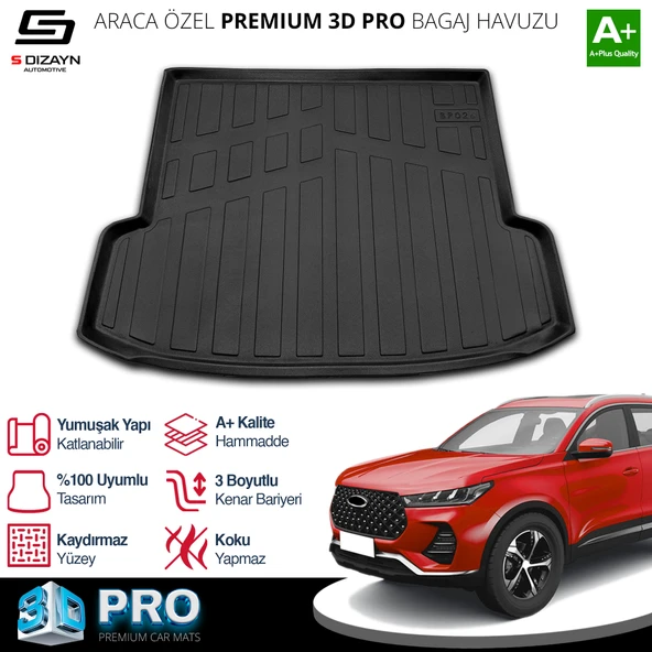 S-Dizayn Chery Tiggo 7 Pro 3D Pro Bagaj Havuzu 2022 Üzeri A+ Kalite ürün görseli 1