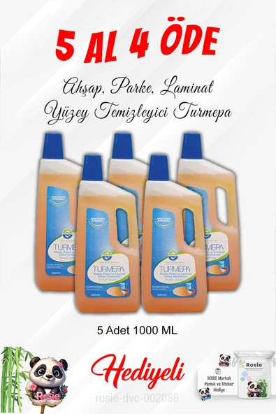 Ahşap, Parke, Laminat Temizleyici Turmepa 5 Al 4 Öde 1000 ML ve Rosie Pamuk ürün görseli 1