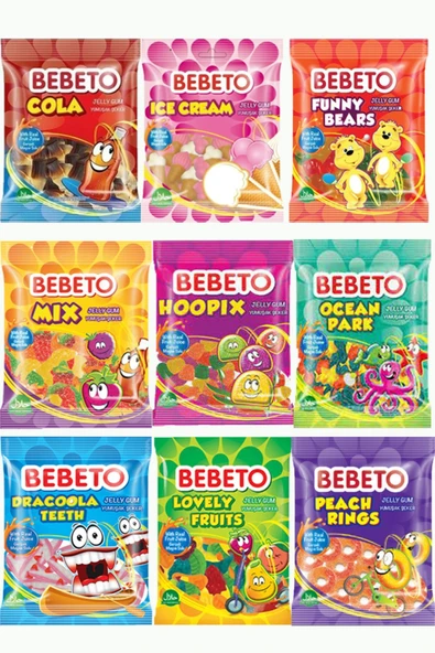 BEBETO KARMA 9 ADET X80 GR JELİBON PAKETİ ürün görseli 1