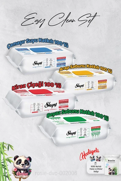 Sleepy  Çamaşır Suyu, Arap sabunu, Beyaz Sabun ve Kiraz Yüzey Temizlik Havlusu ve Hediye Rosie ürün görseli 1