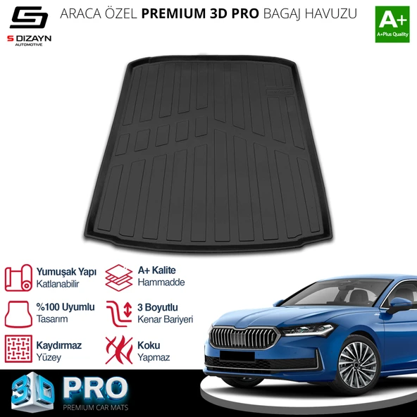 S-Dizayn Skoda SuperB 3D Pro Bagaj Havuzu 2024 Üzeri A+ Kalite ürün görseli 1