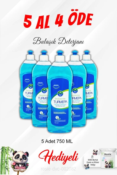 Bulaşık Deterjanı Turmepa 750 ML 5 Al 4 Öde ve Rosie Pamuk ürün görseli 1