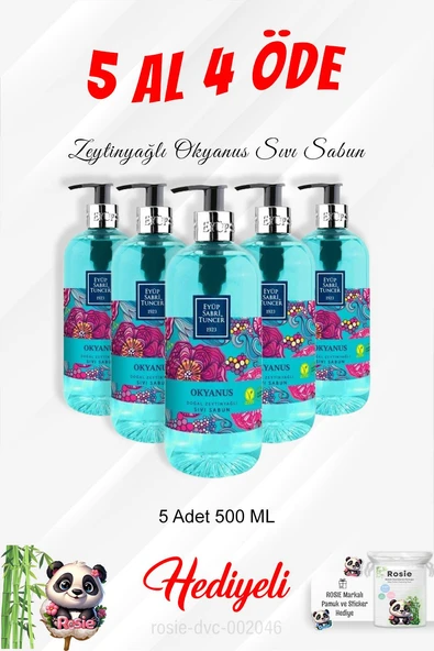 Zeytinyağlı Okyanus Sıvı Sabun 500 ML 5 Al 4 Öde ve Rosie Pamuk ürün görseli 1