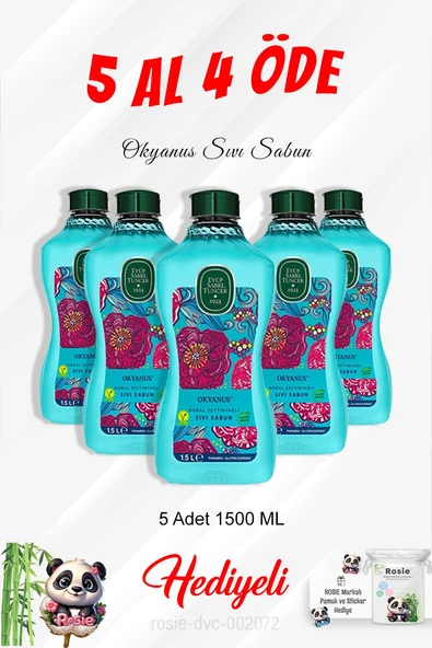Okyanus Sıvı Sabun 1.5 L 5 Al 4 Öde ve Rosie Pamuk ürün görseli 1