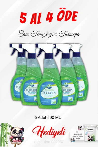 5 Al 4 Öde Cam Temizleyici Turmepa 500 ML ve Rosie Pamuk ürün görseli 1