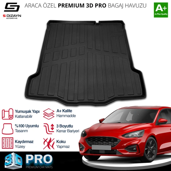 S-Dizayn Ford Focus 4 3D Pro Bagaj Havuzu Tamir Kitli 2019 Üzeri A+ Kalite ürün görseli 1