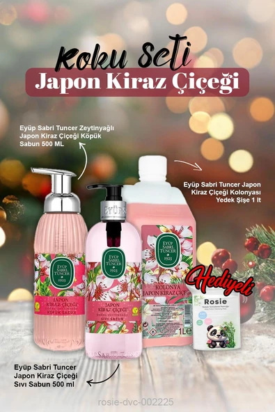 1lt Kolonya, Sıvı ve Köpük Sabun 500ml Japon Kiraz Çiçeği ve Rosie Pamuk ürün görseli 1