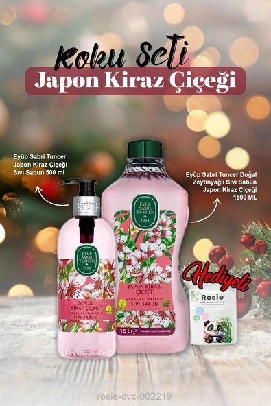 Japon Kiraz Çiçeği Sıvı Sabun 500ml ve 1500ml ve Rosie Pamuk ürün görseli 1