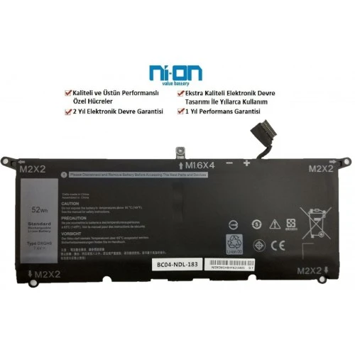 Nion Dell Xps 13 7390 P103G P103G001 Notebook Batarya - Pil ürün görseli 1