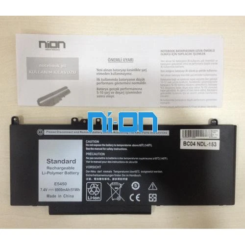Nion Dell 7FR5J A Kalite Notebook Batarya - Pil ürün görseli 1
