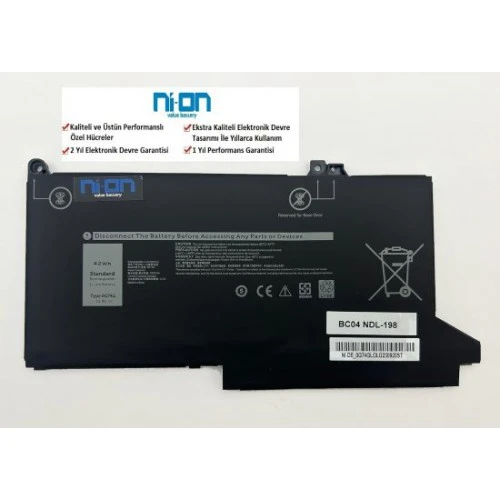 Nion Dell Latitude 5300 2-IN-1 Chromebook Notebook Batarya - Pil ürün görseli 1