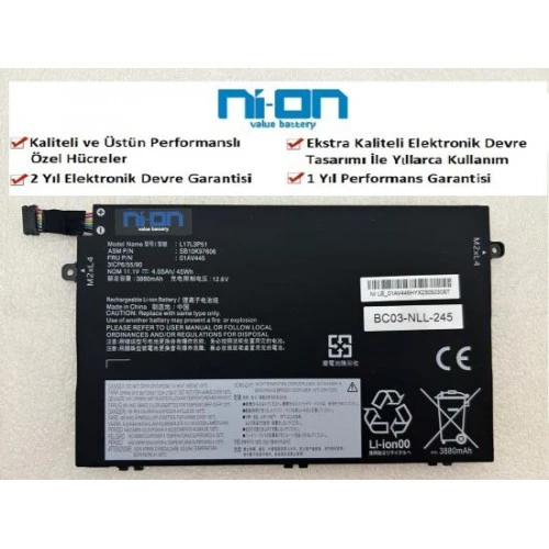 Nion Lenovo Thinkpad E495 Type 20NE Notebook Batarya - Pil ürün görseli 1
