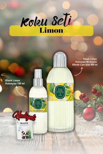 150 ml Kolonya, 80 Derece Silindir Kolonya 400 ml Çeşme Limonu ve Rosie Hediye ürün görseli 1