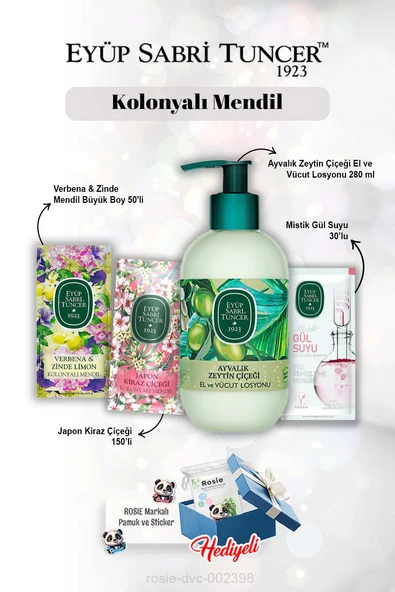 Ayvalık Zeytin Çiçeği Losyon 280 ml, Gül suyu 30'lu, Verbena & Zinde 50'li, Kiraz Çiçeği 150'li ve Rosie ürün görseli 1