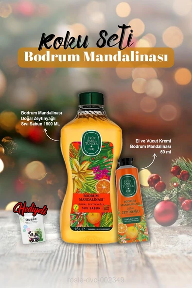 El ve Vücut Kremi 50 ml, Sıvı Sabun 1500 ml Bodrum Mandalina ve Rosie Hediye ürün görseli 1